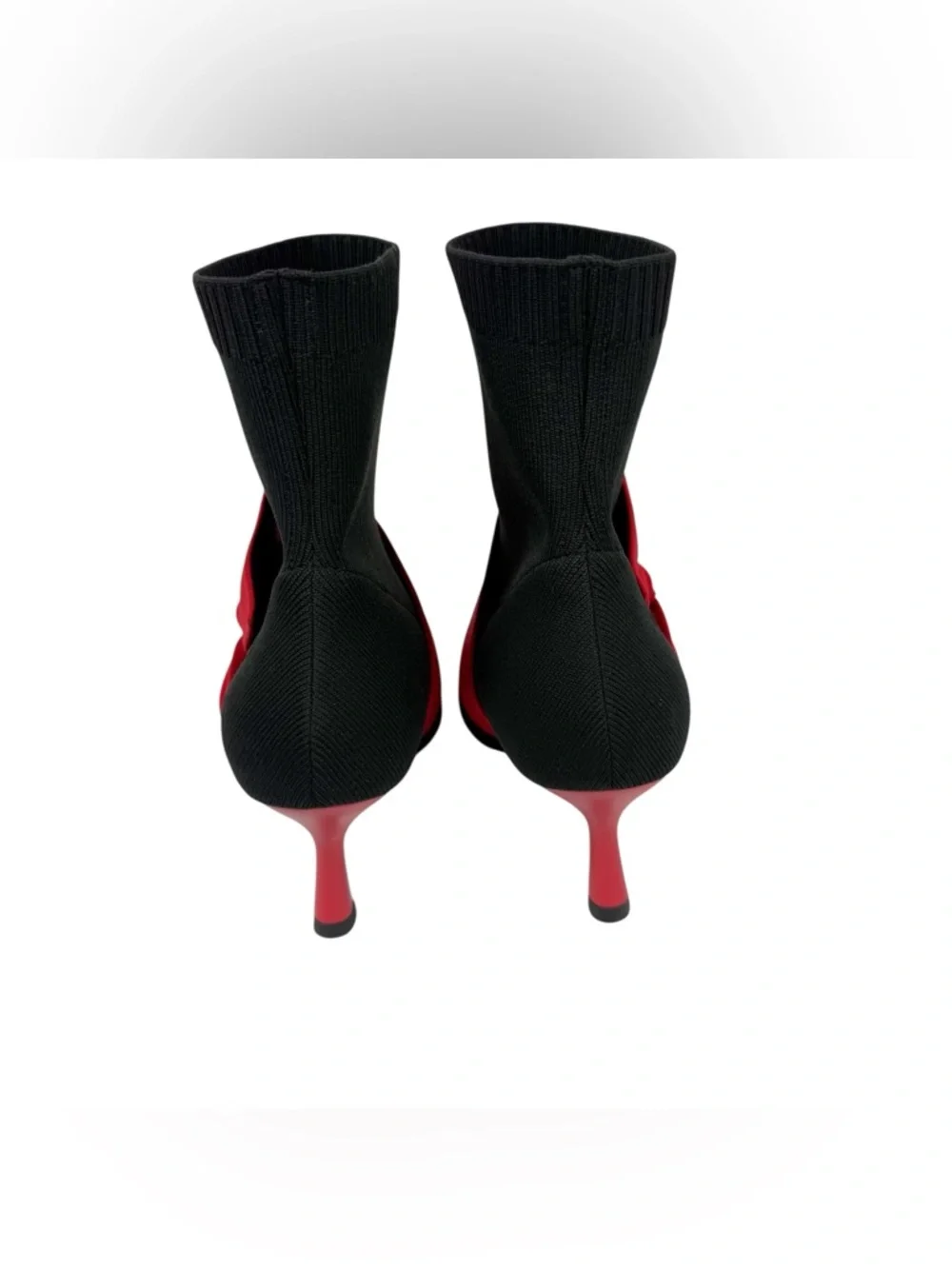 Vivaia Athena Pointed Toe Ankle Heel‎ Boot Bow Detail Black Ruby Red Size 9/40